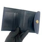 Dior Vintage CD Logo Leather Kiss Lock Bifold Wallet Navy — view 7
