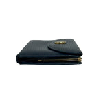Dior Vintage CD Logo Leather Kiss Lock Bifold Wallet Navy — view 5
