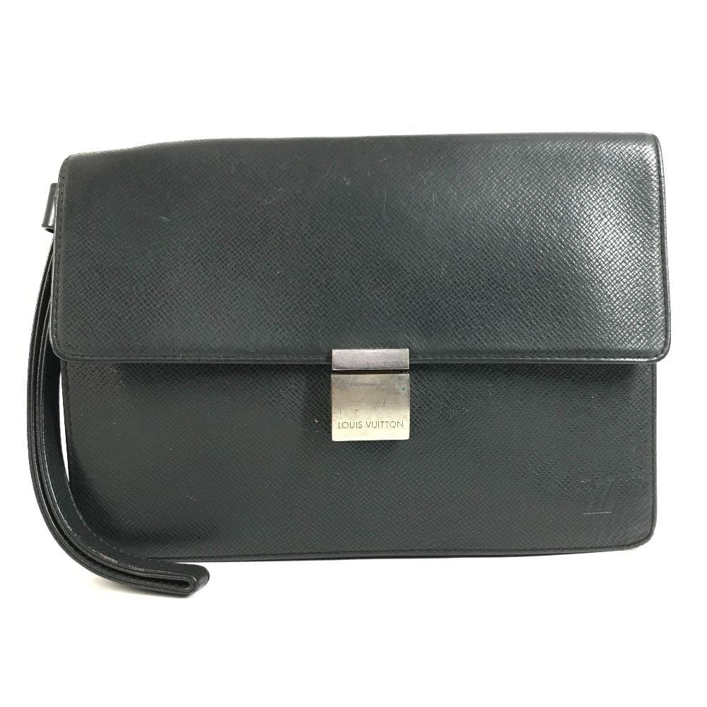 Louis Vuitton Second Bag Selenga Taiga Leather Ardoise Black
