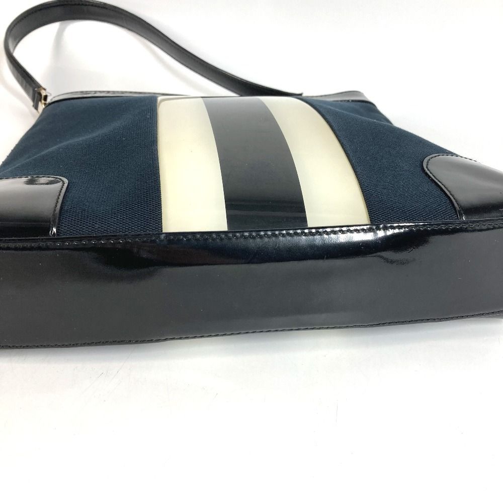 Gucci Shoulder Bag Logo Stripe 001 Canvas Black — view 5