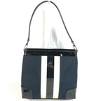 Gucci Shoulder Bag Logo Stripe 001 Canvas Black