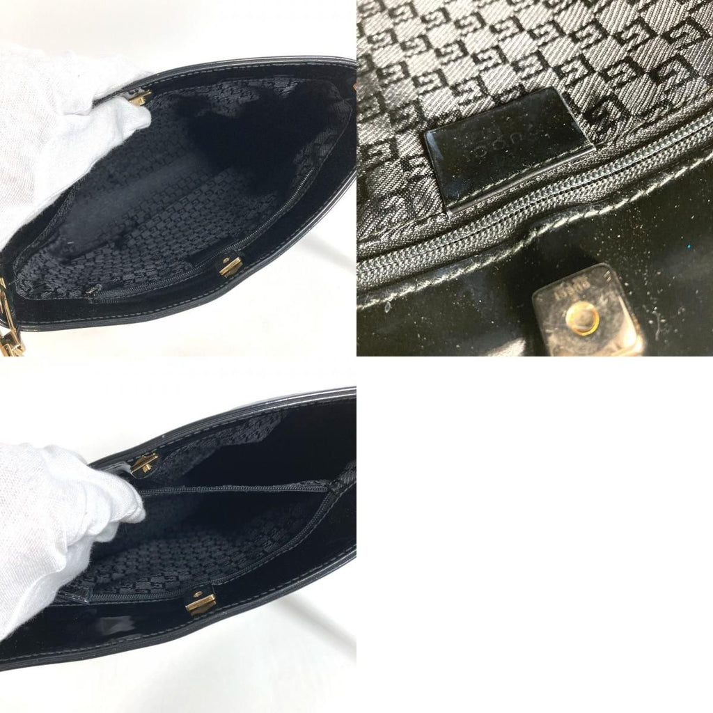 Gucci Shoulder Bag Logo Stripe 001 Canvas Black — view 9