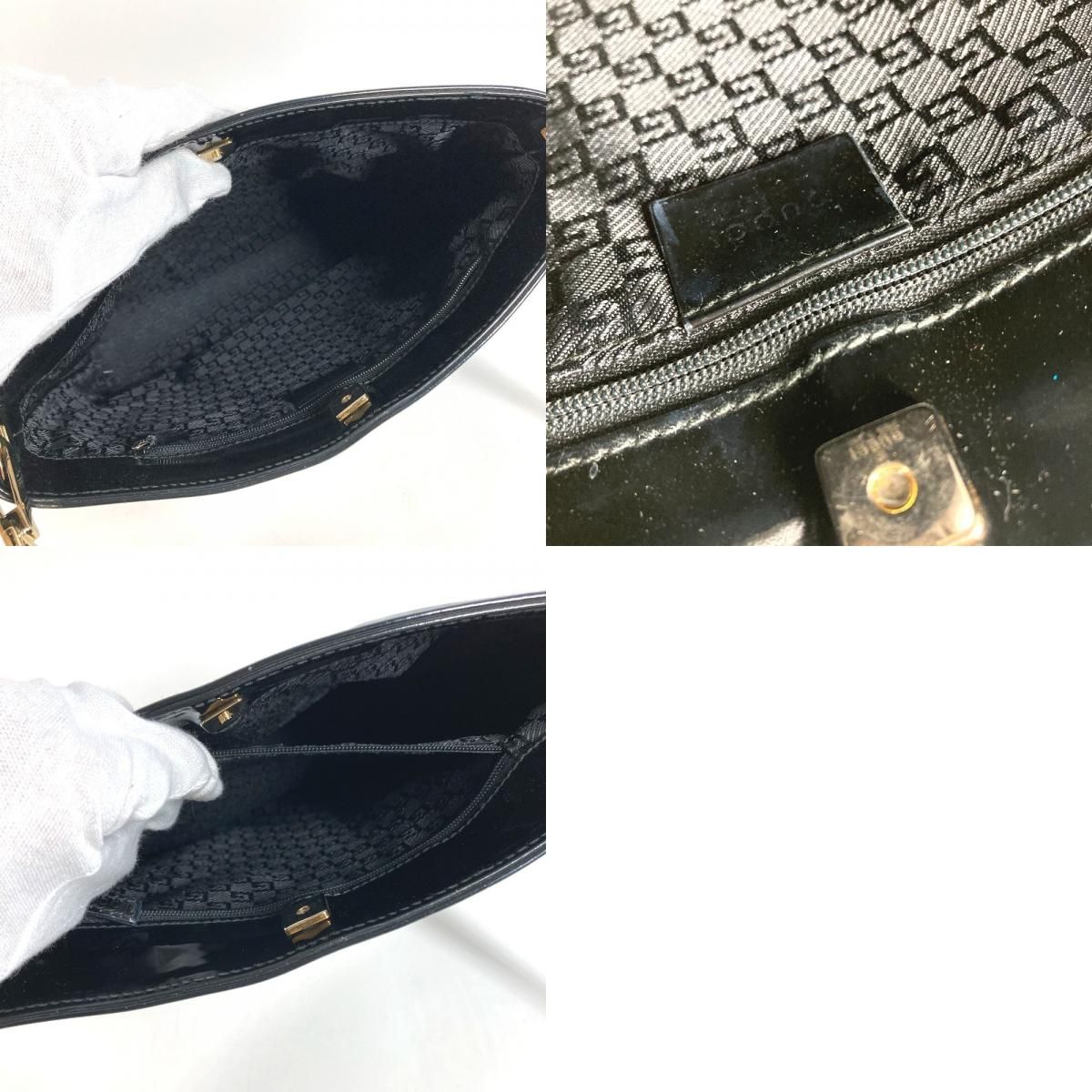 Gucci Shoulder Bag Logo Stripe 001 Canvas Black — view 9