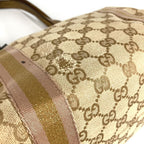 Gucci Shoulder Bag Logo GG Canvas Leather Beige — view 7