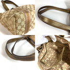 Gucci Shoulder Bag Logo GG Canvas Leather Beige — view 8