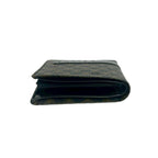 Celine Macadam Blason Pattern Logo Leather Bifold Wallet Brown Black — view 3