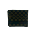 Celine Macadam Blason Pattern Logo Leather Bifold Wallet Brown Black — view 2