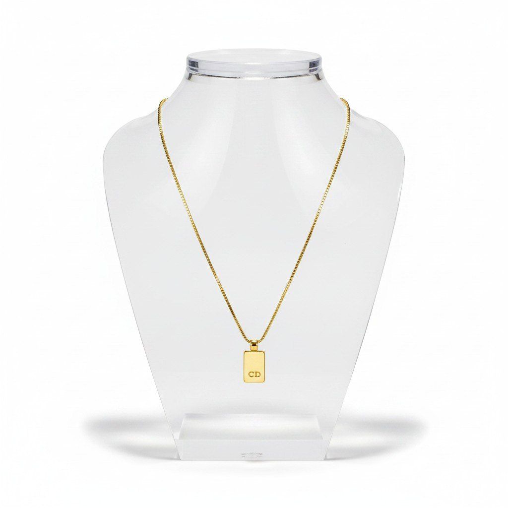 Dior Trotter Plate Gold Necklace