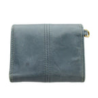 Prada Triangle Plate Logo Soft Looks Wallet Trifold Coin Purse Leather Blue Gray — view 2