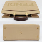 Fendi Heaven Sunshine 2-Way Shoulder Bag Beige Gold Canvas Leather — view 3
