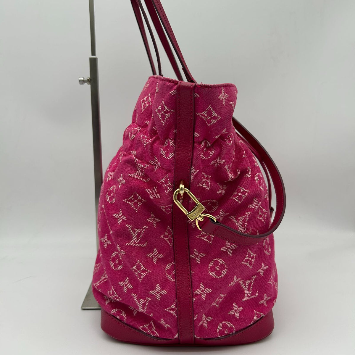Louis Vuitton Monogram Denim Noefle Handbag Shoulder Rose Indien Pink Tote — view 2