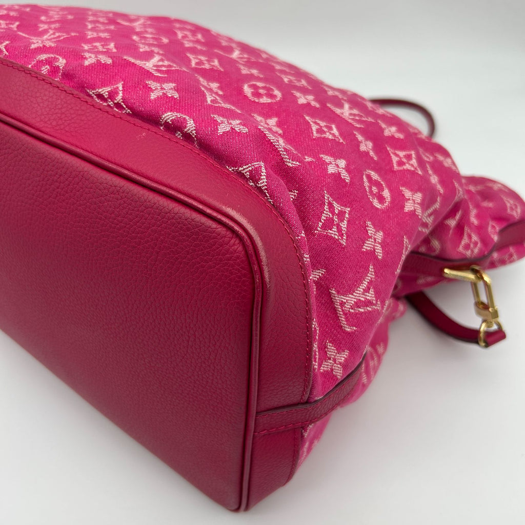 Louis Vuitton Monogram Denim Noefle Handbag Shoulder Rose Indien Pink Tote — view 8