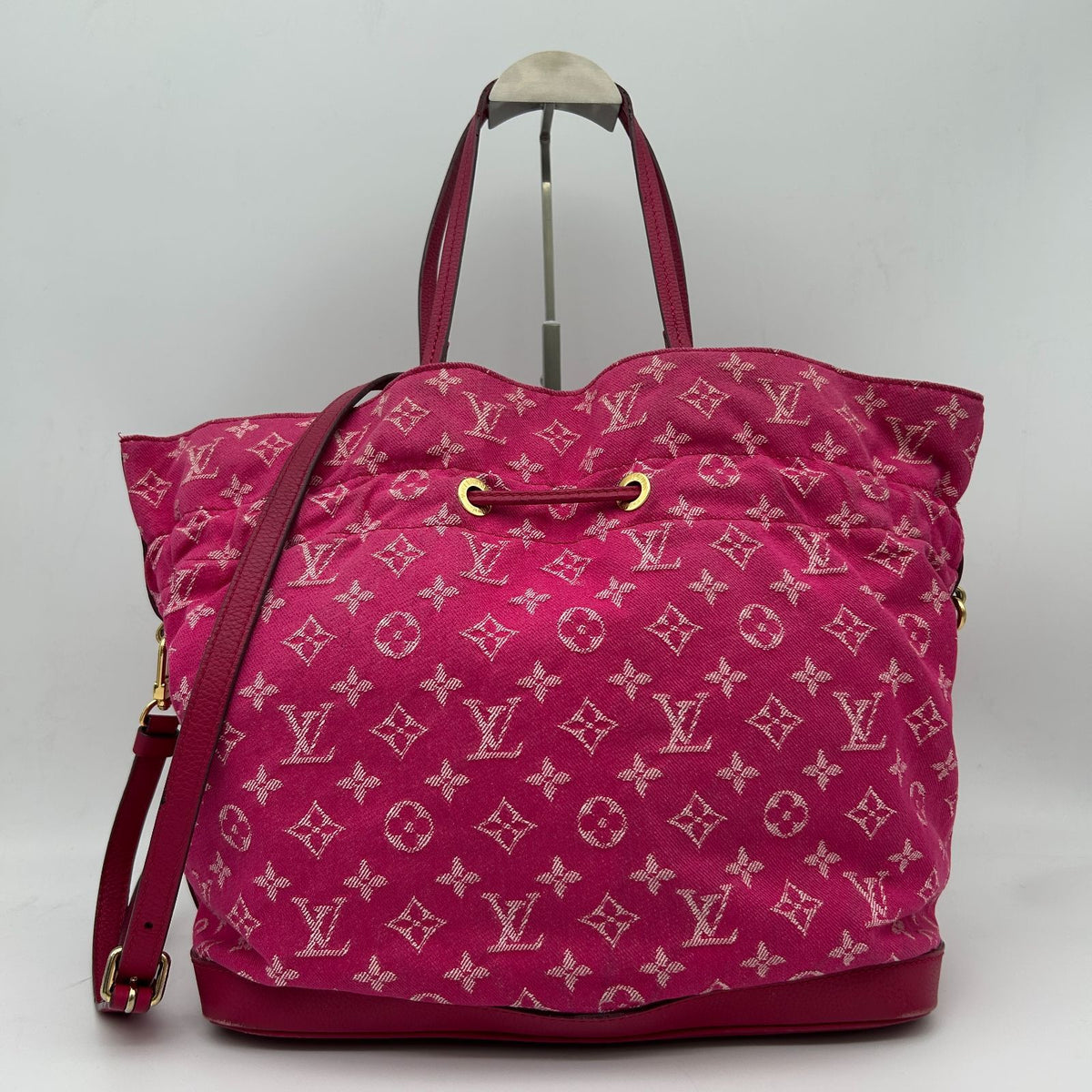Louis Vuitton Monogram Denim Noefle Handbag Shoulder Rose Indien Pink Tote — view 4