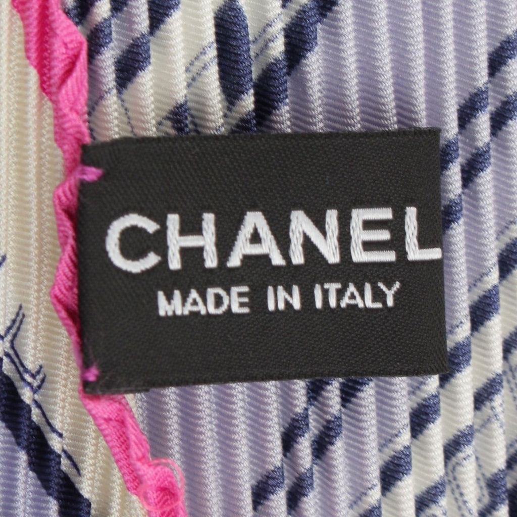Chanel Silk CC Logo Scarf Purple — view 7