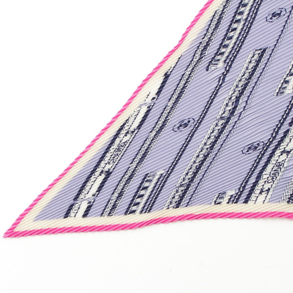 Chanel Silk CC Logo Scarf Purple — view 4