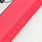 Chanel Cotton Silk Ticket CC Logo All Over Pattern Shawl Pink Scarf — view 5