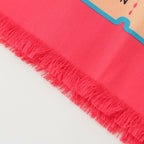 Chanel Cotton Silk Ticket CC Logo All Over Pattern Shawl Pink Scarf — view 3
