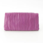 Prada Leather Logo Nappa Stripe Clutch Purple — view 3