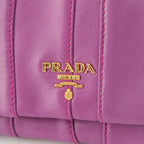 Prada Leather Logo Nappa Stripe Clutch Purple — view 8