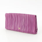 Prada Leather Logo Nappa Stripe Clutch Purple — view 2