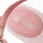 Chanel Tweed CC Logo Camellia Heart Icon Sandals Pink — view 7