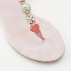 Chanel Tweed CC Logo Camellia Heart Icon Sandals Pink — view 6