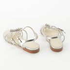 Chanel Heart Pearl Strap Sandals Silver — view 4