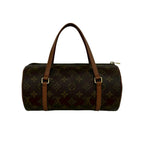 Louis Vuitton Vintage Papillon 26 Monogram Leather Mini Boston Bag Brown — view 3
