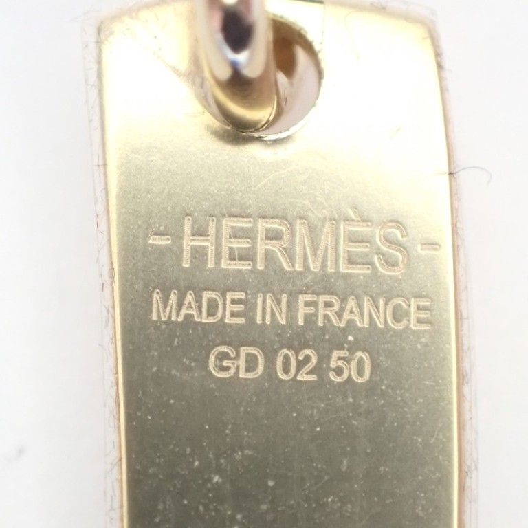 Hermes Necklace Amulet Marokinier Gold Brown Metal Buffalo Horn Boots Motif — view 6