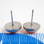 Hermes Earrings Eclipse Orange Silver Metal — view 3