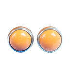 Hermes Earrings Eclipse Orange Silver Metal