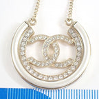 Chanel Necklace CC Logo Gold Metal Rhinestone — view 2