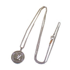 Louis Vuitton Pendant LV Necklace Silver Gold Metal Rhinestone