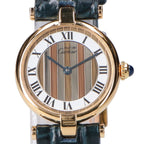 Cartier Polished 925 Must Vendeme Vermeil SM Center Trinity White Dial Quartz