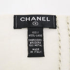 Chanel CC Logo Chain Embroidery Wool Scarf — view 3