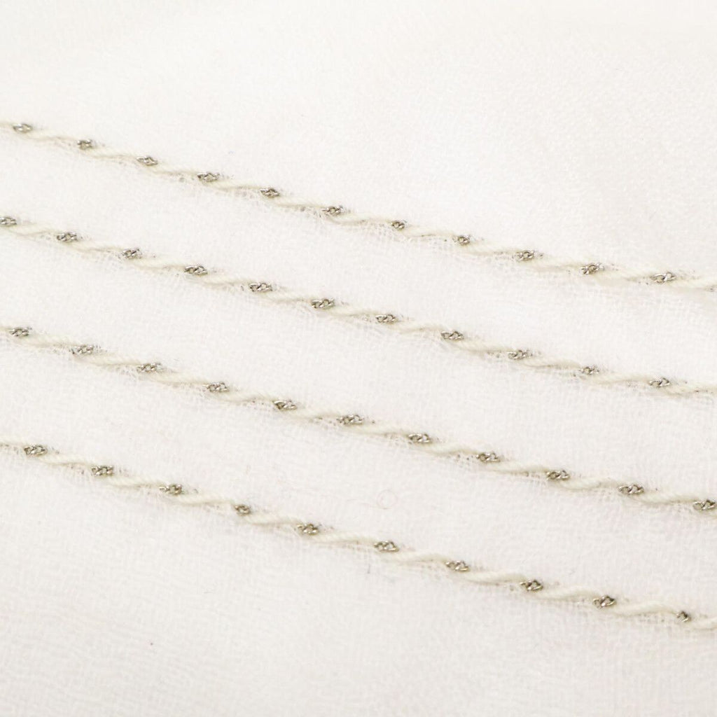 Chanel CC Logo Chain Embroidery Wool Scarf — view 5
