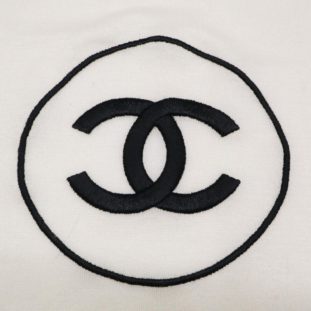 Chanel CC Logo Embroidery Cashmere Silk Scarf — view 3