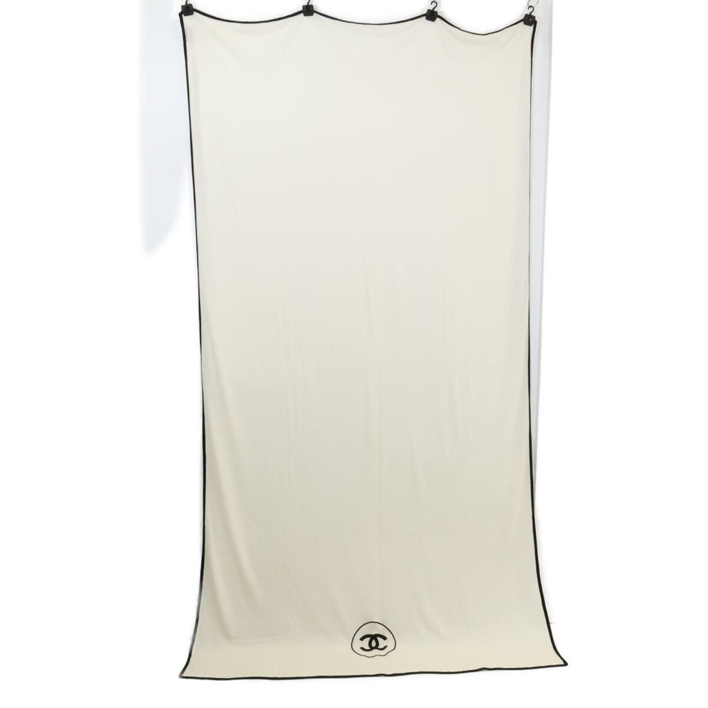 Chanel CC Logo Embroidery Cashmere Silk Scarf