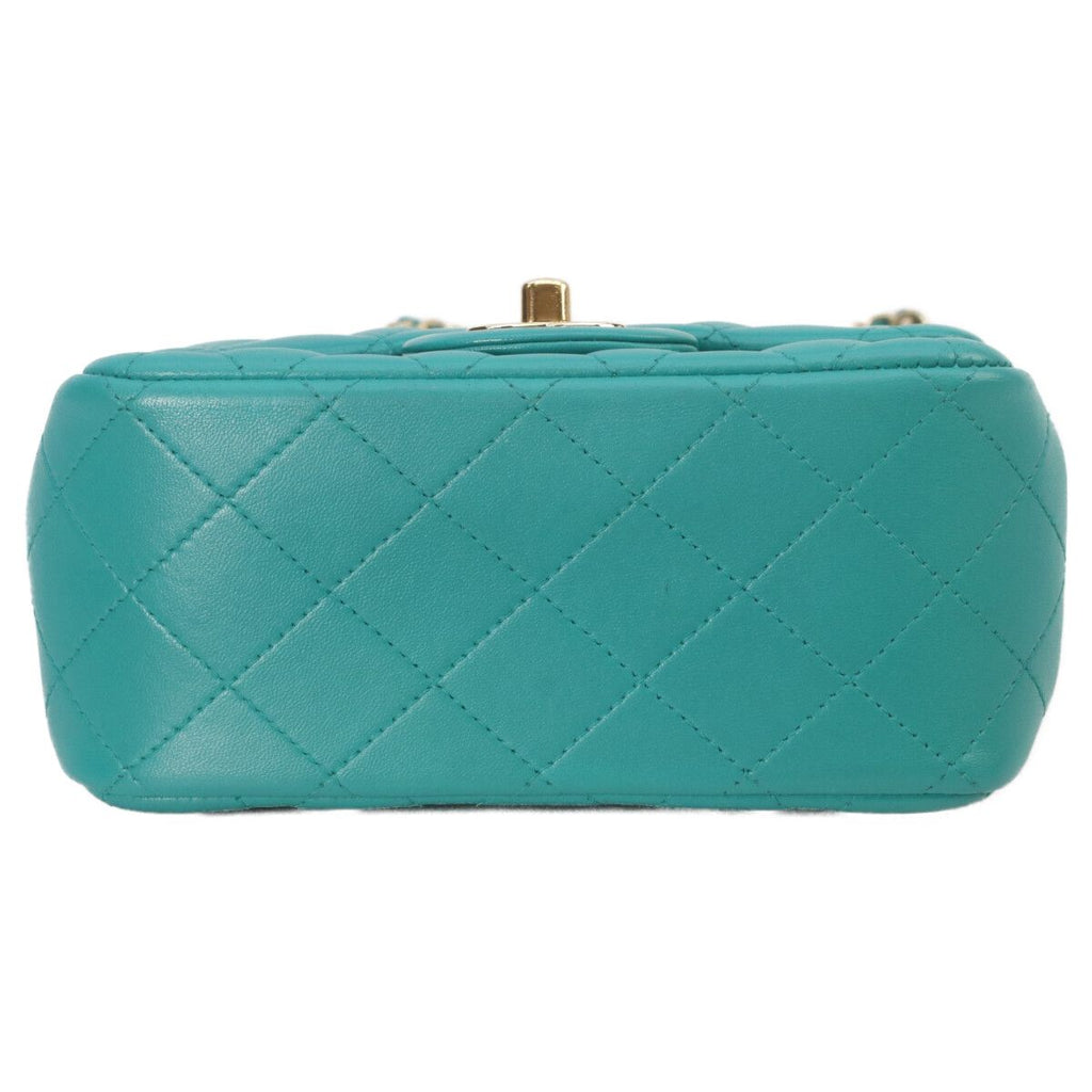 Chanel Emerald Green Lamb Gold Mini Quilted 17 Shoulder — view 5