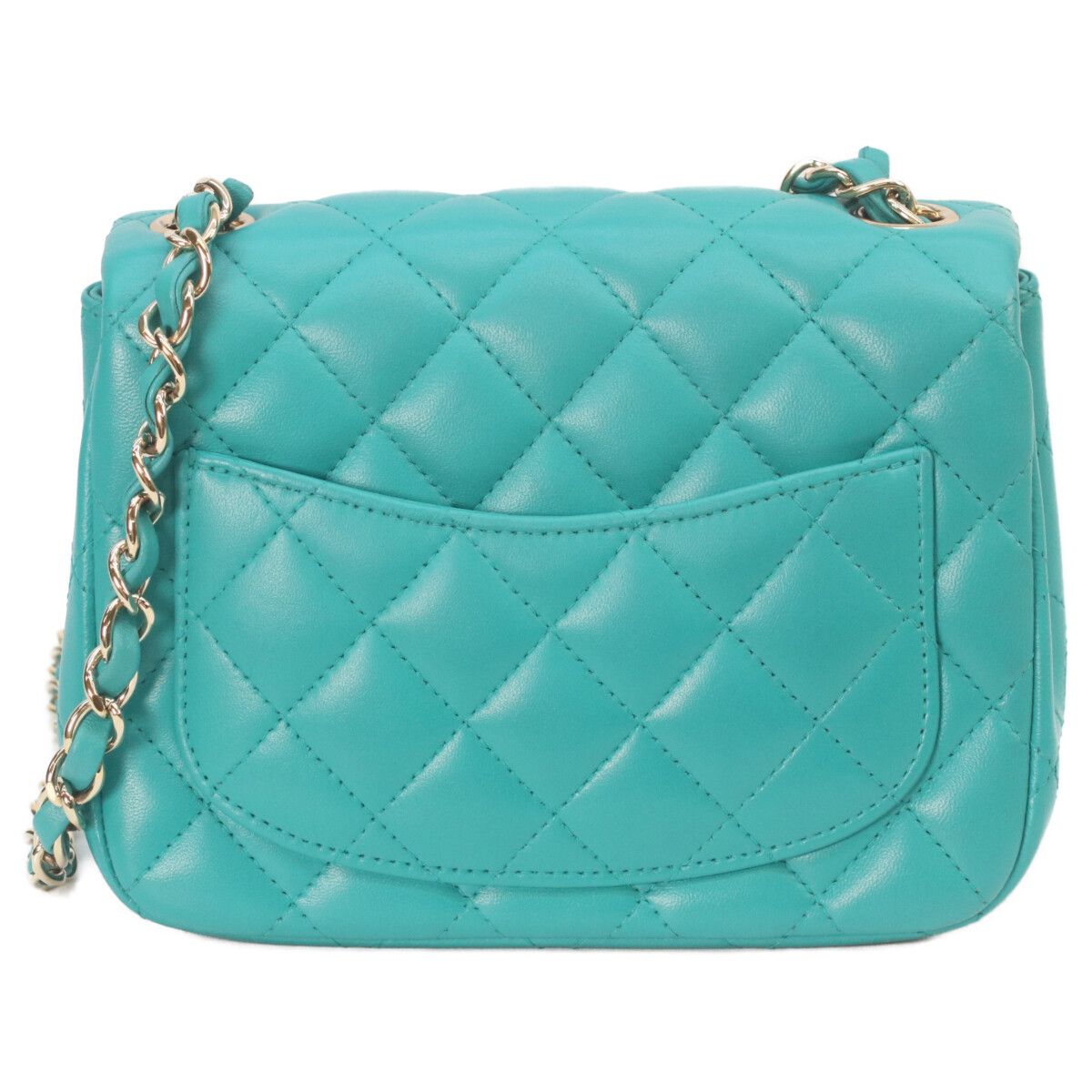 Chanel Emerald Green Lamb Gold Mini Quilted 17 Shoulder — view 3