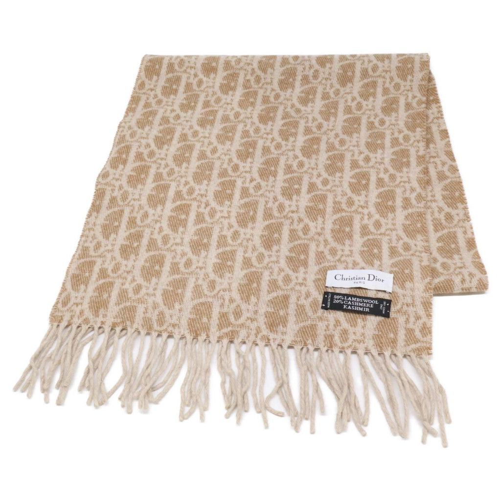 Dior Trotter Pattern Cashmere Wool Scarf