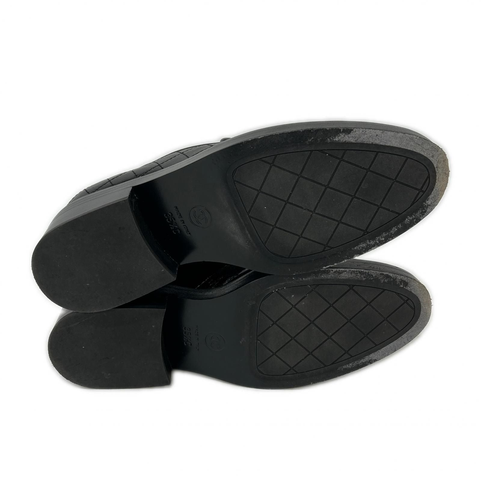 Chanel CC Logo Quilted Loafers — view 6