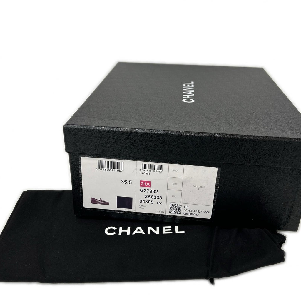 Chanel CC Logo Quilted Loafers — view 9