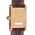 Cartier Polished 925 Must Tank Vermeil SM Ivory Dial Roman Quartz Leather — view 6
