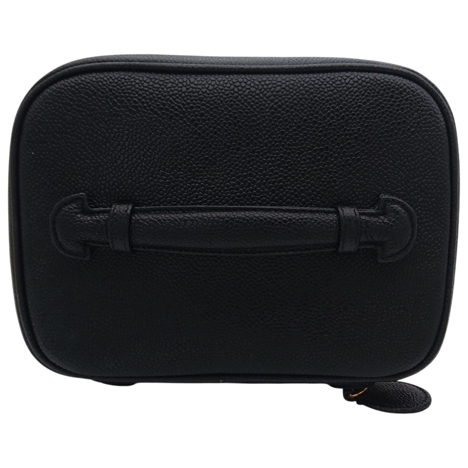 Chanel Vanity Bag Caviar Leather CC Logo Black Gold — view 6