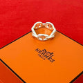 Hermes Chaine D'ancre Ring 925 Sterling Silver