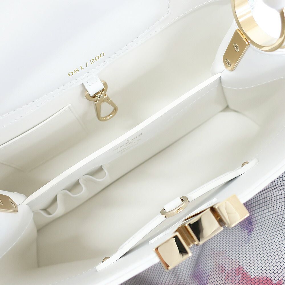 Louis Vuitton Ten Arty Capucines Raisal 2-Way Shoulder Bag White Gold Leather — view 6