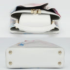 Louis Vuitton Ten Arty Capucines Raisal 2-Way Shoulder Bag White Gold Leather — view 3