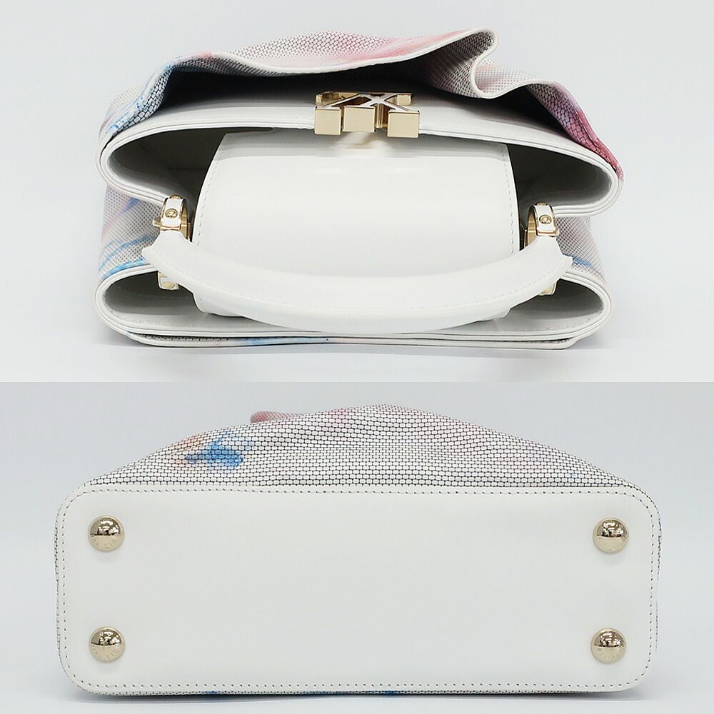 Louis Vuitton Ten Arty Capucines Raisal 2-Way Shoulder Bag White Gold Leather — view 3