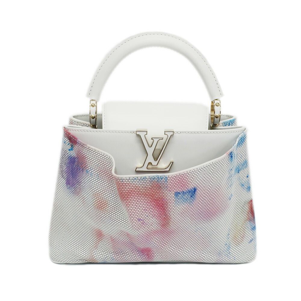 Louis Vuitton Ten Arty Capucines Raisal 2-Way Shoulder Bag White Gold Leather